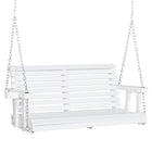 Outsunny Porch Swing with Chains & Cupholders-Hanging swing bench with enough room for two
 