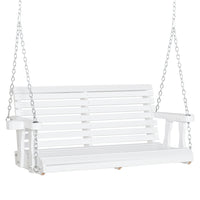 Outsunny Porch Swing with Chains & Cupholders-Hanging swing bench with enough room for two
 