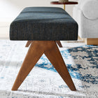 Modway Lyra 63" Fabric Upholstered Bench - Azure-Versatile Design