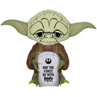 GEMMY Airblown Inflatable Halloween Stylized Yoda with Tombstone - 36"-Lights up with bright, energy-efficient LED light