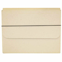 JAM Paper Thick Portfolio File Carrying Case with Elastic - 10 x 1 1/4 x 13 1/4 - Natural Kraft-Natural Brown Kraft Portfolio Carrying Case