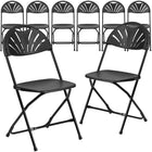 Flash Furniture HERCULES Series Plastic Fan Back Folding Chair - Black-650 lb. Weight Capacity