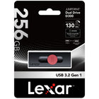Lexar JumpDrive Dual Drive D300 USB 3.2 Gen 1 Type-C - 256GB - Black-Transfer your files fast with high-speed USB 3.2 Gen 1 performance