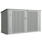 Outsunny 7.6' x 3.4' Garbage Bin Shed for 3 Trash Cans-Accommodates up to 3 bins, shielding them from harsh weather conditions
