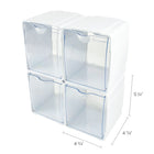 Deflecto Tilt Bin Interlocking Storage Organizer - White - 4 Pack-Dovetail design lets you stack and connect multiple units to form a custom storage system