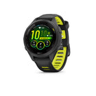Garmin Forerunner 265S GPS Running and Triathlon Smartwatch - Black Bezel, Case - Black/Amp Yellow Silicone Band-30+ built-in activity profiles include running, triathlons, cycling, open-water swimming and more