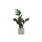 Monarch Specialties 20" Artificial Indoor ZZ Plant - Table - Grey Cement Pot-20" tall indoor artificial ZZ Plant in a 5" grey cement pot adds a vibrant burst of greenery to your home or office