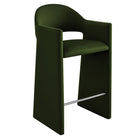 Modway Talia 41" Performance Velvet Bar Stool - Moss Green-Stain-Resistant Performance Velvet