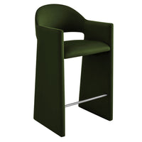 Modway Talia 41" Performance Velvet Bar Stool - Moss Green-Stain-Resistant Performance Velvet
