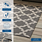Modway Cerelia Moroccan Trellis Indoor/Outdoor Area Rug - 4 ft W x 6 ft L - Grey/Beige-100% Soft Polypropylene