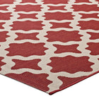 Modway Cerelia Moroccan Trellis Indoor/Outdoor Area Rug - 9 ft W x 12 ft L - Red/Beige-High Density / Machine-Woven