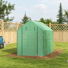 Outsunny Walk-in Greenhouse - 3 Tier - 12 Shelves - Green- Roll-up zipped door and three mesh windows for easy access and ventilation
 