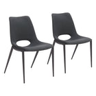 Zuo Desi Armless Dining Chair - Black - Set of 2-Assembly required