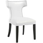 Modway Curve Vinyl Dining Chair - White - 2 Pack-Dense Foam Padding for Comfort