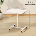 HOMCOM 28" Pneumatic Height Adjustable Standing Desk with Wheels - White Wood Grain-Powder coated metal frame means a strong core