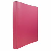JAM Paper Italian Leather 3 Ring Binder, 3/4", Fuchsia Pink (369231773)-Red Italian leather 3 ring binder - 3/4" wide