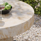 Modway Alora Indoor/Outdoor Patio Concrete Round Coffee Table - Honey Onyx-Easy Assembly Required