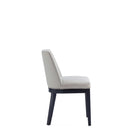 Manhattan Comfort Gansevoort 19" Modern Faux Leather Upholstered Dining Chair - Stone Grey - Set of 4-Seat Height: 19.5