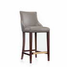 Manhattan Comfort Shubert 22.64" Modern Leatherette Upholstered Barstool - Dark Taupe - 2 Pack-Weight Capacity: 250 Lbs