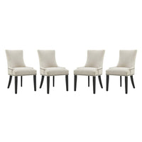 Modway Marquis Fabric Dining Chair - Beige - 4 Pack-Solid Wood Frame