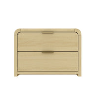 Manhattan Comfort Grace 28" Modern Nightstand - Natural Oak/Gold-Modern Nightstand for Bedroom and Living Room Use