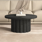 Hudson&Canal Olie Round Fluted Coffee Table - 32" W - Black Grain-Tabletop features a weight capacity of 50 lbs