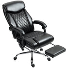 HOMCOM 6 Point Massage Office Chair with Remote - Black-Reclines up to 135° with a retractable footrest for restful naps