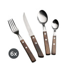 Tramontina BBQ Stainless Steel Flatware Set – Polywood Handle - Forks - Spoons - Knives - Outdoor Use - 24 Piece Set-Heat treated stainless steel knives