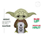 GEMMY Airblown Inflatable Halloween Stylized Yoda with Tombstone - 36"-Deflates for easy storage