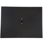JAM Paper Kraft Button and String Tie Portfolio Jumbo - 12 1/2 x 16 1/2 x 1/2 - Black Recycled-Black Kraft Portfolio with Button & String Closure