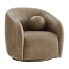 Modway Holland Swivel Vegan Leather Armchair - Mushroom-Curved Swivel Armchair