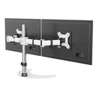 SHOPPINGALL Dual LCD LED Monitor Mount Stand with 2 Adjustable Arms for 13"-32" Monitors with 3 Mounting Options in The Box - SA-D29S-White-[ERGONOMIC ADJUSTABILITY] The adjustable arms can tilt +90° to -35°, swivel 180°, and 360° rotation and smooth (height adjustment up to 16"/41cm).. Easy rotation between portrait and landscape viewing positions. Designed to provide peace of mind to always have your monitors at an optimal height and angle, helps relieve the strain on your neck and back.