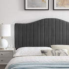 Modway Brielle Channel Tufted Performance Velvet Twin Headboard - Charcoal-Assembly Required
