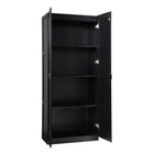 Manhattan Comfort Cornelia 59.22" 2-Piece Modern 11-Shelf Storage Closet - Black-Stylish profile offers generous storage without overwhelming your space. Modular design allows expansion with additional collection units