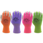 Atlas Gardening Smooth Nitrile Glove - Fuchia/Purple/Green/Orange - Small - 4 Pack-Seamless knit nylon liner