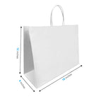 Reliabag Paper Bags - Twist Handles - 16" W x 6" D x 12" H - White - 100 Pack-Made by the premium white kraft paper with the re-enforced flat bottom