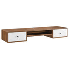Modway Transmit 60" Wall Mount Wood Office Desk - Walnut White-Mid-Century Modern Office Desk