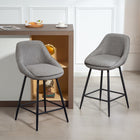 HOMCOM 26" Counter Height Swivel Bar Stools - Dark Grey - 2 Pack-Features a chic integrated design, adding a touch of modern elegance
