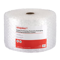 Staples Premium Bubble Roll, 12" x 100', 5/16" Bubbles, Clear-12" x 100' roll of bubble roll provides ample cushioned protection for your valuable and fragile items