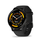 Garmin Venu 3 Watch - 45 mm - Slate Stainless Steel Bezel with Black Case and Silicone Band-Physical Size 45 x 45 x 12 mm; Fits wrists with a circumference of 135-200 mm
