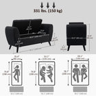 HOMCOM Upholstered Storage Bench with Armrests - Black-Rubberwood legs add extra stability and durability