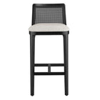 Modway Monarch Wood and Rattan Bar Stool - Black Black Heathered Weave Ivory-7