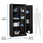 Sauder Merton Hall Large Storage Cabinet - Dakota Oak-Dimensions: 36-3/4" W x 16-7/8" D x 71" H