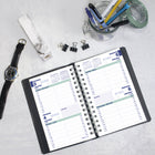 Blueline 2027 Two-Day Diary, Twin-Wire Binding, 8" x 5", Bilingual, Black-100% post-consumer recycled paper
