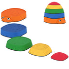 Qaba Ladybug Kids Balance Stepping Stones - Non-Slip Balance River Stones - Multicoloured-Cute ladybug design inspires imagination and creative play for kids 