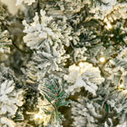 HOMCOM 7.5' Pre-Lit Snow-Flocked Christmas Tree - Green-Realistic plastic 641 branches give a full and lush look to the pencil tree 