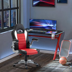 HOMCOM PU Leather Racing Gaming Chair with Flip Up Armrests - Red-Premium quality PU leather upholstery, soft to the touch and easy to care for
