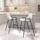 Zuo Desi Counter Stool - White - Set of 2-Assembly required