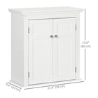 kleankin Bathroom Wall Cabinet with Adjustable Shelves - White-Made of MDF for robust construction