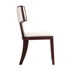 Manhattan Comfort Pulitzer 18.1" Traditional Faux Leather Upholstered Dining Chairs - Pearl White and Walnut - Set of 2-Vertical Backrest Stitching